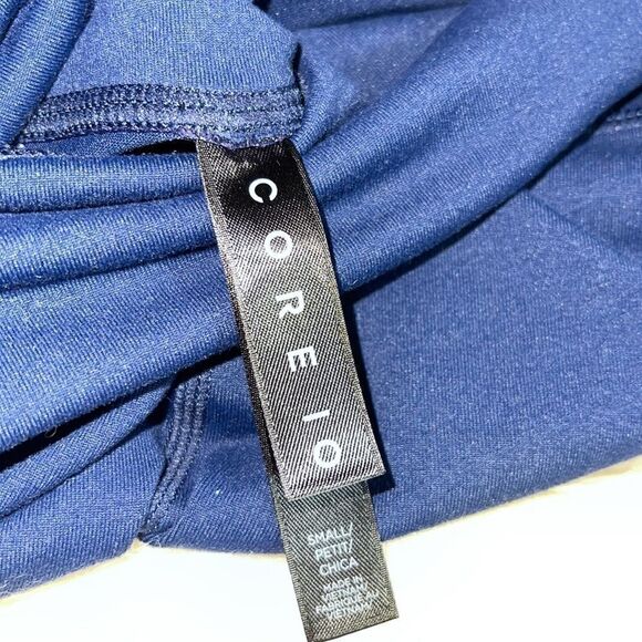 Coreio Pants Womens Size Small Petite yoga cropped Navy Blue active pull on - Picture 5 of 10